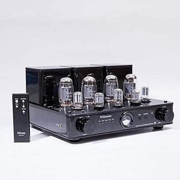 R8 KT88 x4 Tube Amplifier Hi-Fi Integrated Vacuum Tube Amp with Headphone Output KT88，EL34 Replaceable (Black)