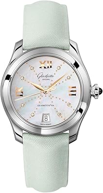 Glashuette-Original Lady Serenade Diamonds Mint Green Strap Watch