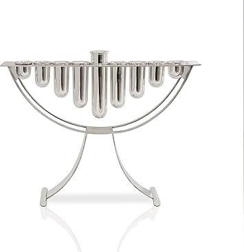 Modern Hanukkah Menorah made of 925 Sterling silver Contemporary style Judaica gift Staircase design