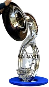 Bb Flat Silver Sousaphone Tuba With Free Case+Mouthpiece Bb Big Bell 24" Nickel | Collectible Gift, Perfect for Christmas & Holiday Gifting
