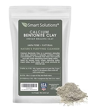 SMART SOLUTIONS Calcium Bentonite Clay, 5 lb Pure Indian Healing Clay - All Natural for External Use | DIY Facial Treatments, Deodorants, Hair Masks