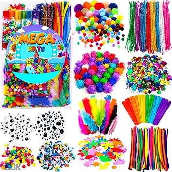 Goody King Arts and Crafts Supplies for Kids - 1170Pcs+ Craft Art Supply Kit for Toddlers Kids Craft Supplies & Materials Age 4 5 6 7 8 9 - Christmas D.I.Y. Crafting School Supplies