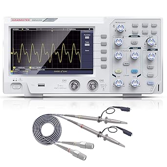 HANMATEK 110mhz Bandwidth DOS1102 Digital Oscilloscope with 2 Channels and Screen 7 inch / 18 cm, TFT-LCD Display, Portable Professional Oscilloscope Kit with 500 MS/s *2 Sampling Rate