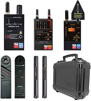 Spy-Max P.I. Complete Professional Counter Surveillance Kit - Bug Detector, Hidden Camera Finder, GPS & RF Detector Bundle in Tactical Case - Full Spectrum TSCM Detection