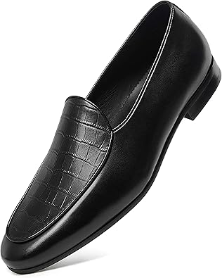 GIFENNSE Men's Dress Shoes Slip-On Loafers Leather Formal Shoes