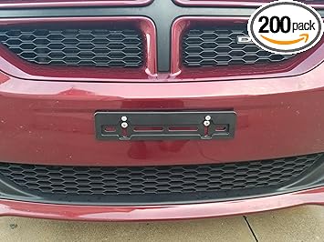 200 Front License Plate Tag Holder Mounting Adapter Bumper Kit Bracket for Dodge (All Models) Quantity Discount (9.45$ to 5.60$) (Each with 6 Screws+2 Built in Nuts)–Premium Car Set Accessories (200)