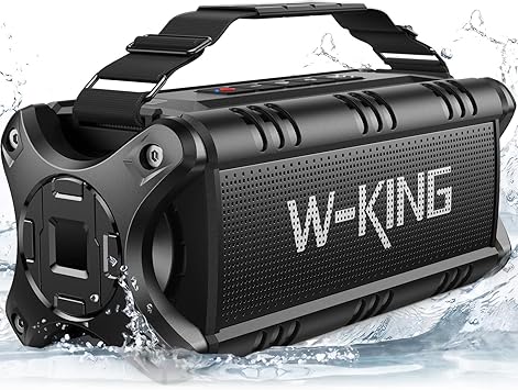 W-KING Bluetooth Speaker, 90W Max Portable Outdoor Speaker Loud, IPX6 Waterproof/50W Deep Bass Subwoofer/40H/EQ/Dual Pairing/TF/AUX, Large Boombox Speakers Bluetooth Wireless for Party/Beach/Jobside