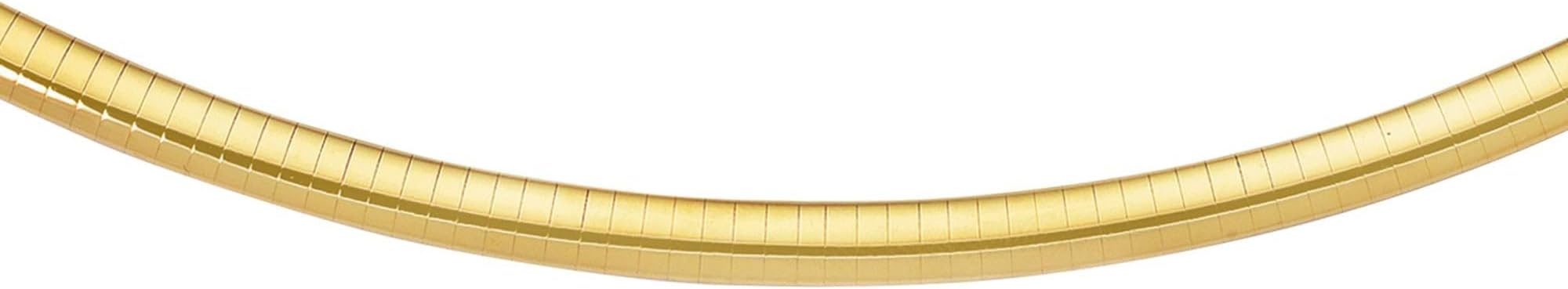 Jewelry Affairs 14k Yellow Gold Omega Chain Chocker Necklace, 2mm