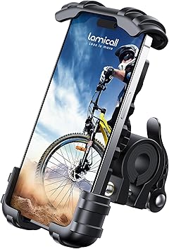 Lamicall Bike Phone Holder, Motorcycle Mount - Motorcycle Phone Holder, Handlebar Cell Phone Clamp, E-Bike Scooter Phone Clip for iPhone 17 Air Pro Max, 16 15 Plus, S20, 4.7 to 6.8" Smartphones