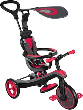 Globber 4 in 1 Trike Explorer - Transforms into a Balance Bike, for 1, 2 or 3 Year Olds, 4 Modes from Assisted Tricycle to Balance Bike Mode, Outdoor Ride on Toy for Boys and Girls