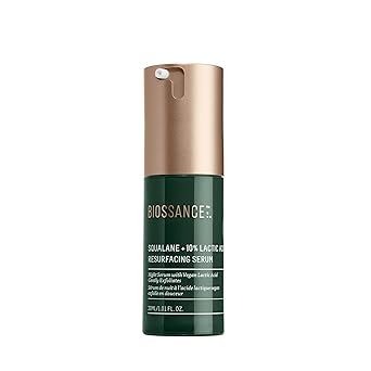 Biossance Squalane + Lactic Acid Resurfacing Night Serum - Vegan 10% Lactic Acid Face Serum for Skin Texture and Fine Lines - Gentle Night Exfoliant, Hydrating - Pore Reducer for Face, 1.0 Ounce