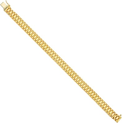 Mens Fancy Rolex type Bracelet in 14k yellow Gold Length 8.5’'’ Men's Gold Fancy Bracelet For Men's - More Designs (TOP634, 8.25)