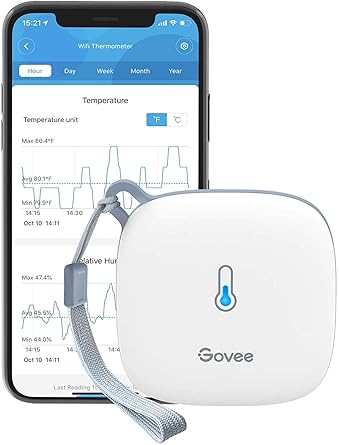 Govee Smart Thermometer Hygrometer, WiFi Humidity Temperature Sensor with App Notification Alert, 2 Years Free Data Storage Export, Wireless Remote Monitor for Room Greenhouse Incubator Wine Cellar