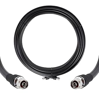 Bolton600 - LMR600 Coaxial Cable 60ft - Flexible Heavy Duty Outdoor Ultra Low Loss Coax Cable 50ohm - N Male to N Male - 60 feet Black - for Home and Commercial Signal Booster Installations