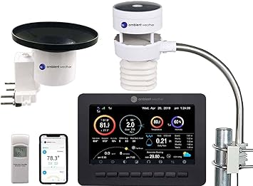 Ambient Weather WS-5000 Ultrasonic Smart Weather Station with TFT Full Color LCD Display