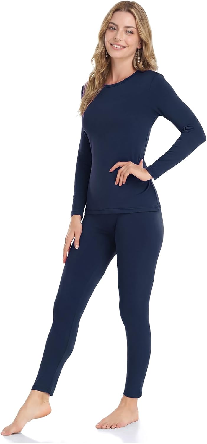 WEERTI Thermal Underwear for Women Long Johns with Fleece Lined Base Layer Women Cold Weather Top Bottom