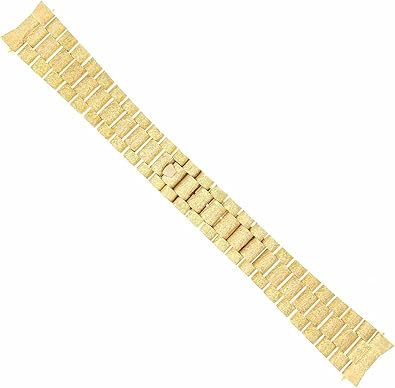 Ewatchparts MEN'S 18K ALL GOLD WATCH BAND COMPATIBLE WITH ROLEX 36mm DAY -DATE PRESIDENT ALL BARK
