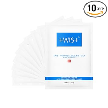 WIS Intensive Hydrating Smoothing Face Facial Sheet Mask 10 Packs, Deeply Moisturizing with Hyaluronic Acid-Witch Hazel for Oil Control & Shrink Pores-Firming & Anti Aging for Men＆Women