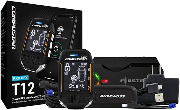 Compustar RFX-2WT12-SS 3-Mile 2-Way LCD RF Remote + DR-X1 LTE Drone Mobile