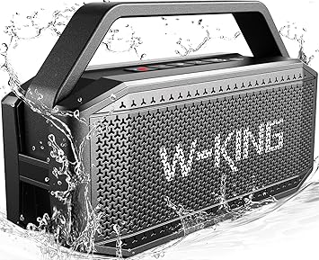 W-KING Loud Bluetooth Speaker, 100W Max IPX6 Portable Outdoor Speakers Bluetooth Wireless/60W Deep Bass Radiator/2 Subwoofer/2 Pairing/40H/TF/AUX/EQ, IPX6 Party Big Large Waterproof Speaker Boombox