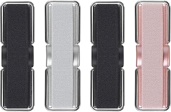 Phone Strap, CISID 4 Pcs Phone Finger Holder Back of Phone Grip with Stand Suitable for iPhone Samsung and Most Smartphones(Black Black Silver Rose Gold 4PCS)