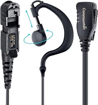 commountain XPR 3500e XPR 3300e Earpiece with Mic Compatible for Motorola Radios XPR3300e XPR3500e XPR3300 XPR3500, G Shape Headset with PTT Microphone, Fit Left or Right Ear