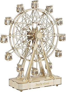 Rolife 3D Wooden Puzzle for Adults,Mechanical DIY Crafts Kits for Kids,Ferris Wheels Music Model Kits to Build,Brain Teaser Puzzles for Boys and Girls