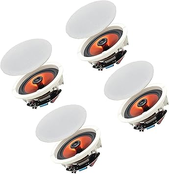 Herdio 6.5" 600 Watts Bluetooth Ceiling Speakers Wireless Home Recessed Speaker System Suitable for Indoor,Kitchen,Home Theater,Bedroom,Office,Covered Patio（4 Speakers）