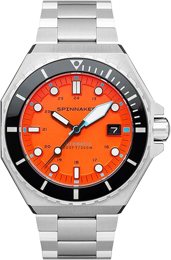 Spinnaker Dumas Men’s Watch - Automatic Dive Watch for Men, 44mm Stainless Steel Case, Stainless Steel Strap, Water Resistant 300m, SP-5081