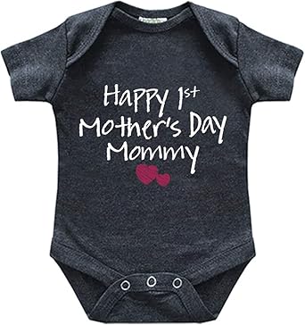 Comfiv first mothers day baby boy girl outfit happy 1st mother's day mommy bodysuit gifts