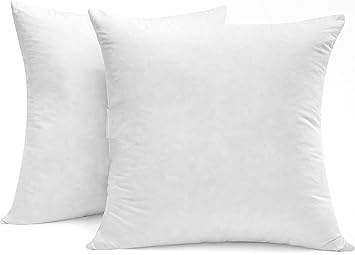 SNUG&COZY Luxury Goose Down Feather Pillow Inserts - 20x20IN, Double Layered Down-Proof Design, Ultra-Soft Cover, High Fill Weight, Pack of 2, White