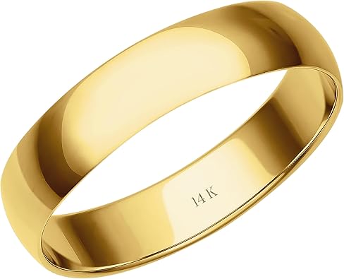 Women's 10K or 14K Rose, White or Yellow Gold 4MM Petite Classic Plain Wedding Band by Brilliant Expressions