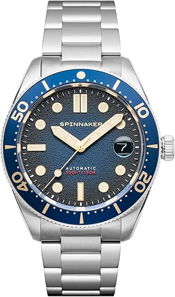 Spinnaker Croft Men's Automatic Dive Watch – Seiko NH35 Movement, 40mm Stainless Steel Case, Water Resistant 150m, Stainless Steel or Leather Strap, SP-510