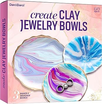 Dan&Darci Craft 'n Clay - Jewelry Dish Making Kit for Kids Ages 8-14 Year Old - Best DIY Arts & Crafts Kits - Birthday Gifts - Creative Toys for Preteen & Teenagers - Girl Birthday Gift Ideas