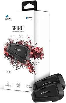 Cardo Systems Spirit Motorcycle Bluetooth Communication Headset - Black, Dual Pack