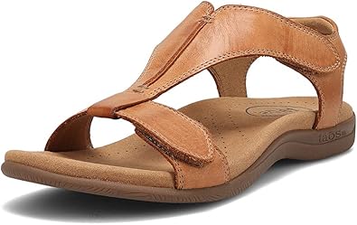 Taos The Show Premium Leather Women's Sandal - Experience Everyday Style, Comfort, Arch Support, Cooling Gel Padding and an Adjustable Fit for Exceptional Walking Comfort
