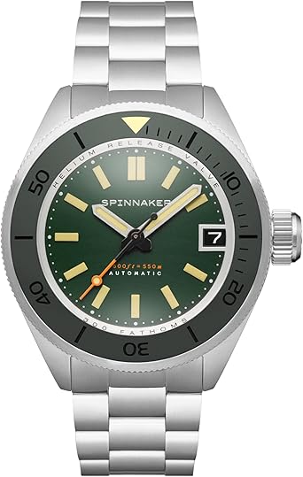 Spinnaker Piccard Men's Automatic Dive Watch – Seiko NH35 Movement, Stainless Steel Case, Sapphire Crystal, 550m Water Resistant, Stainless Steel Bracelet, SP-5098