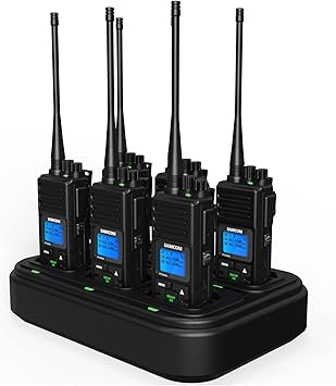 SAMCOM FPCN30A Two Way Radio Commercial with Gang Charger, Rechargeable 2 Way Radio,5W Walkie Talkie High Power, UHF Radios for Warehouse,Churches,Jobsite (6 Pcs Radio + Charger Gang)