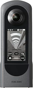 Ricoh Theta X 360° Camera - 11K High-Resolution (60 Megapixels), 5.7K Video, OLED Touch Screen, Built-in GPS, Interchangeable Battery, External Memory