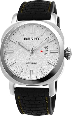 BERNY Men's Japanese Automatic Mechanical Watch, Self Winding Watches, Water Proof 10ATM, Sapphire Glass Scratch Resistant, Super Luminous with Date(No Battery Required)