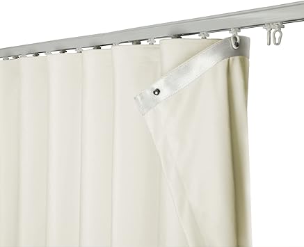 ChadMade 216Wx96L Inches Ripple Fold Drapery Room Darkening Two Layers Velvet Curtain Room Divider, Work with Special LORA Track Set, Beige - 1 Panel, Leon Collection