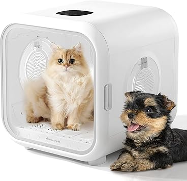 HomeRunPet Cat Dryer, Ultra Quiet, Patented Fresh Air Ventilation, Smart Temperature Control, Safe 360° Even Drying Pet Dryer Box for Cats & Small Dogs (50L Drybo Plus)