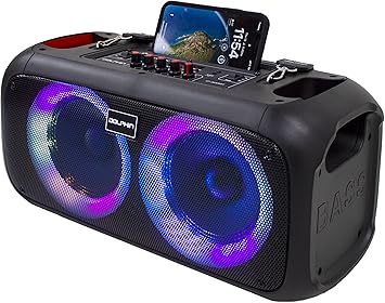 Dolphin Boombox Bluetooth Party Speaker- Portable Loud Speaker System with Dual 6.5" Woofers and 1" Tweeter, LED Light Effects, Wireless Outdoor Party Speaker with Deep Bass, Multi Input Audio System