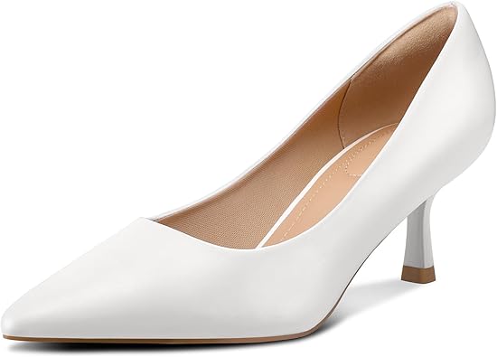 mysoft Kitten Heels for Women Low Heel Pumps 2 Inch Closed Toe Wedding Dress Shoes