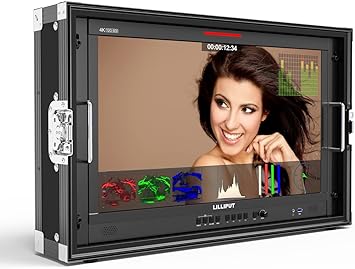 LILLIPUT Q24-ABBP with Carry-on case 10bit 23.6 inch 12G-SDI Professional Broadcast Production Studio Monitor 12G SDI and 12G-SFP Fiber Optic Input with Gold Mount