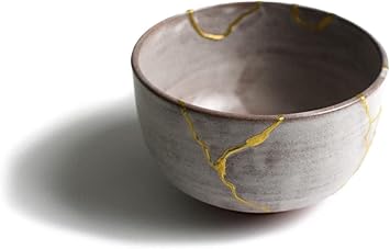 Authentic 24k Gold Kintsugi Bowl, Hand-Crafted in Shigaraki, Japan, Perfect for Traditional Matcha Tea, One of a Kind Piece of Art
