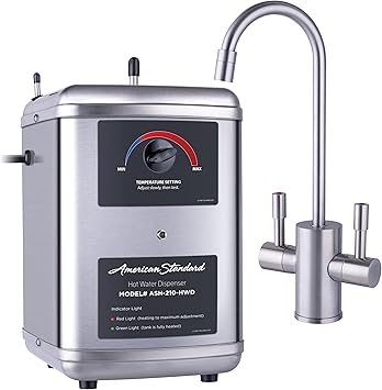 American Standard ASH-210 Hot Water Dispenser, Includes Brushed Nickel Dual Handle Faucet 1300 Watts, 110v