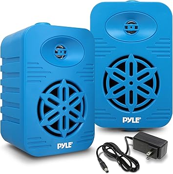 PyleUsa Bluetooth Indoor Outdoor Speakers Pair-300 Watt Dual Waterproof 4” 2-Way Full Range Speaker System w/ 1/2” High Compliance Polymer Tweeter-Home, Boat, Marine, Deck, Patio,Poolside - PDWRBT46BL