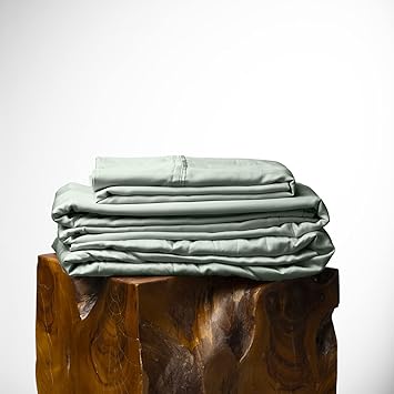 Olive + Crate Tencel Lyocell Eucalyptus Twin Sheets Set - Extra Long Sheet Set - Cooling Tencel Sheets for Hot Sleepers with 16 Inch Deep Pocket Fit - Spring Sage 3-Piece Set