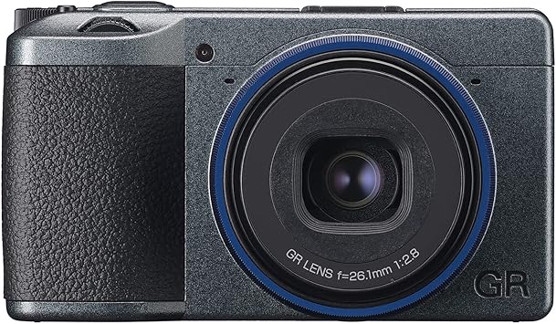 Ricoh GR IIIx Urban Edition, Metallic Gray Body with Navy Blue Ring, Digital Compact Camera with 24MP APS-C Size CMOS Sensor, 40mmF2.8 GR Lens (in the 35mm Format)